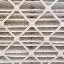 Load image into Gallery viewer, air exiting side white pleated air filter MERV 13  with wire mesh backing