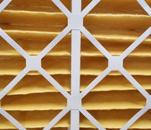 Load image into Gallery viewer, air entering side yellow pleated MERV 11 air filter AFP2000