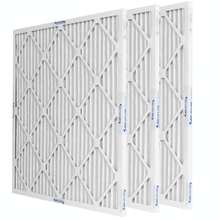 Load image into Gallery viewer, three white pleated air filters MERV 13