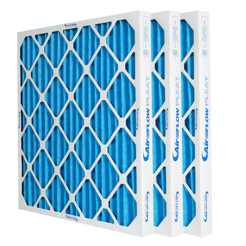 three blue MERV 10 Pleated Air Filters residential commercial